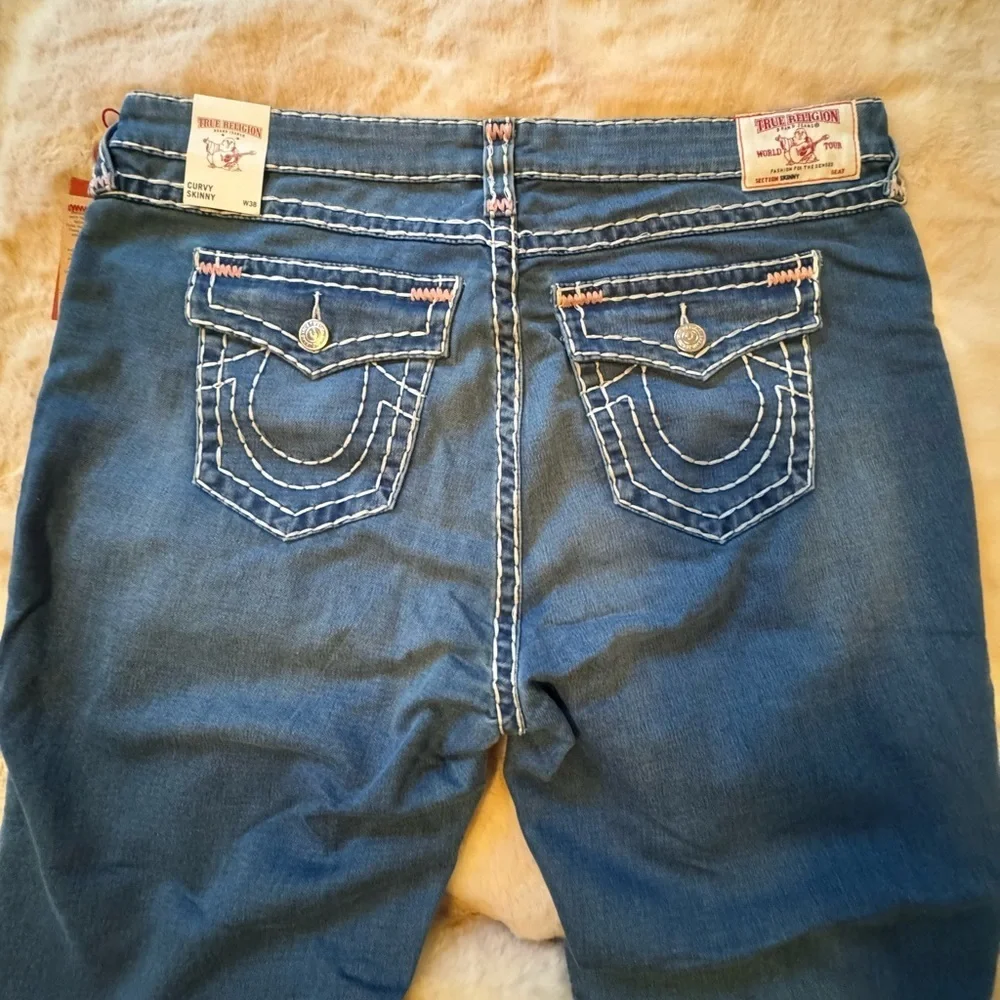 TRUE RELIGION CURVY SKINNY FLAP NAT BT JEAN WOMEN'S - Picture 16 of 16